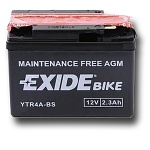 Motobaterie EXIDE BIKE Maintenance Free 2,3Ah, 12V, YTR4A-BS ETR4A-BS