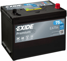 Exide Premium Carbon Boost 12V 75Ah 630A EA 754