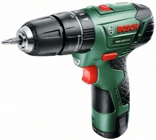 Aku vrtací šroubovák s příklepem PSB 10,8 Bosch (2x baterie 2,0 Ah, nabíječka), 0603983924