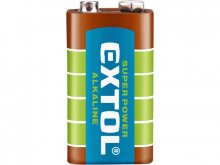 Baterie alkalické, 1ks, 9V (6LR61), EXTOL ENERGY
