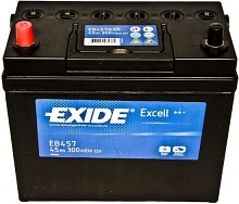 Exide Excell 12V, 45Ah, 300A, EB457, levá