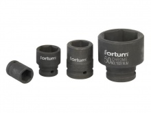 Hlavice nástrčná rázová, 3/4“, 17mm, L 52mm, CrMoV, FORTUM