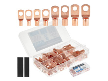 Měděné kabelové očka + smršťovací bužírky, sada 140 ks - GEKO