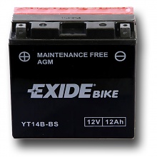 Motobaterie Exide - gelová 12V, 12Ah, 210A, YT14B-BS, levá