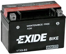 Motobaterie Exide - gelová 12V, 8Ah, 120A, YTX9-BS, levá