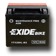 Motobaterie EXIDE YTX20HL-BS, 12V, 18 Ah 518901