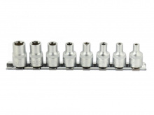 Nástrčné hlavice torx E4-14, 3/8", 8ks na liště GEKO