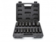 Nástrčné rázové hlavice 1/2", 10-32mm, 16ks v kufru GEKO