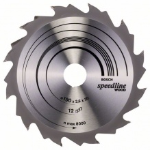 Pilový kotouč Speedline Wood - 190 x 30 x 2,6 mm, 12 BOSCH