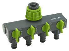 Rozdělovač hadicový pro 4 rychlospojky s uzávěrem