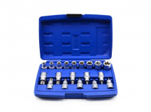 Sada nástrčných hlavic a bitů TORX 1/2", 19ks GEKO