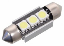 Žárovka 3 SMD LED 12V suf. SV8.5 38mm s rezistorem CAN-BUS ready bílá