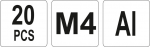 Nýtovací matice hliníková M4, 20ks