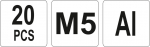 Nýtovací matice hliníková M5, 20ks