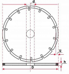 Kotouč diamantový segmentový 230mm do kamene MAR-POL