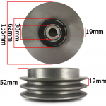 Odstředivá spojka 135x19 mm, perodrážka, 2-řemen MAR-POL