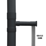 Sběrač dešťové vody s ventilem 100mm, černý