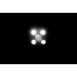 LED prostorové světlo 4xLED+1xLED s konvexní čočkou