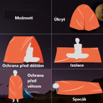 Izotermická nouzová folie/spacák 212x90cm, s píšťalkou BASS