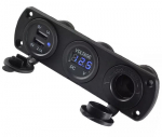 Zásuvka zapalovač 12V, 2xUSB 5V, voltmetr KAXL