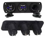Zásuvka zapalovač 12V, 2xUSB 5V, voltmetr KAXL