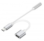USB adaptér USB-C, jack 3,5mm, 13cm KAXL