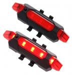 Světlo blikací zadní na kolo, červené, 5 LED, USB