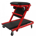 Montážní pojízdné lehátko, stolička 2v1 černo-červené MAR-POL