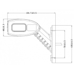 Obrysové LED světlo zadní levé 135mm, 12/24V, KMR8