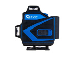 Křížový laser 360°, samonivelační, 4D, zelený, 2x Li-ion, pouzdro, příslušenství - GEKO