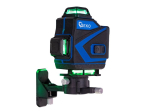 Křížový laser 360°, samonivelační, 4D, zelený, 2x Li-ion, pouzdro, příslušenství - GEKO