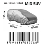 Ochranná plachta proti kroupám MID SUV 480x195x155cm