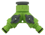 Rozdělovač hadicový Y 1/2" - 3/4" pro 2 rychlospojky s uzávěrem