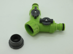 Rozdělovač hadicový Y 1/2" - 3/4" pro 2 rychlospojky s uzávěrem