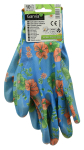 Rukavice zahradní vel. 10 NITRILE flowers blue