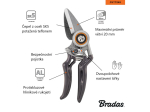 Zahradní nůžky KT-V1041, podávací ostří, ocel SK5, ALU - V-SERIES - BRADAS