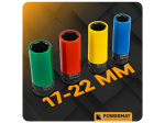 Nástrčné hlavice 1/2" 17, 19, 21, 22 mm na ALU disky - POWERMAT