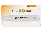 Vodící lišta pro řetězové pily 12" + 2 řetězy 3/8" 1,3 mm 45z - POWERMAT