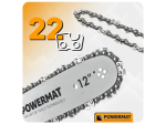 Vodící lišta pro řetězové pily 12" + 2 řetězy 3/8" 1,3 mm 45z - POWERMAT