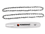 Vodící lišta pro řetězové pily 12" + 2 řetězy 3/8" 1,3 mm 45z - POWERMAT