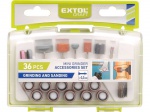 Nástavce brusné na přímou brusku, sada 36ks, průměr dříku 3,2mm, EXTOL CRAFT