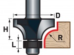 Fréza zaoblovací (vydutá) do dřeva, R3xD21,5xH12, stopka 8mm, EXTOL PREMIUM