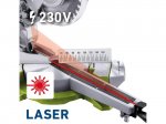 Pila pokosová s pojezdem, laserem a světlem, 250mm, 1800W, EXTOL CRAFT, 405425