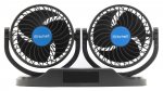 Ventilátor MITCHELL DUO 2x130mm 12V na palubní desku s teploměrem