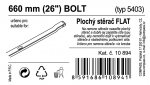 Stěrač FLAT BULK (BOLT) 26"/660mm