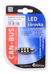 Žárovka 6 SMD LED 12V suf. SV8.5 38mm s rezistorem CAN-BUS bílá