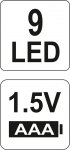 Svítilna kapesní 9 LED (ALU)
