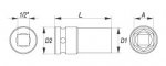 Nástavec 1/2" rázový šestihranný hluboký 13 mm CrMo