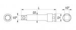 Nástavec 1/2" rázový prodlužovací 250 mm CrMo