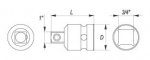 Nástavec adaptér 3/4" - 1" rázový CrMo